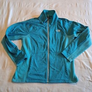 North Face women's size XL full zip up fleece sweater, defect on back,